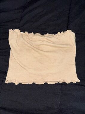 Beige Ruffle Tube Top